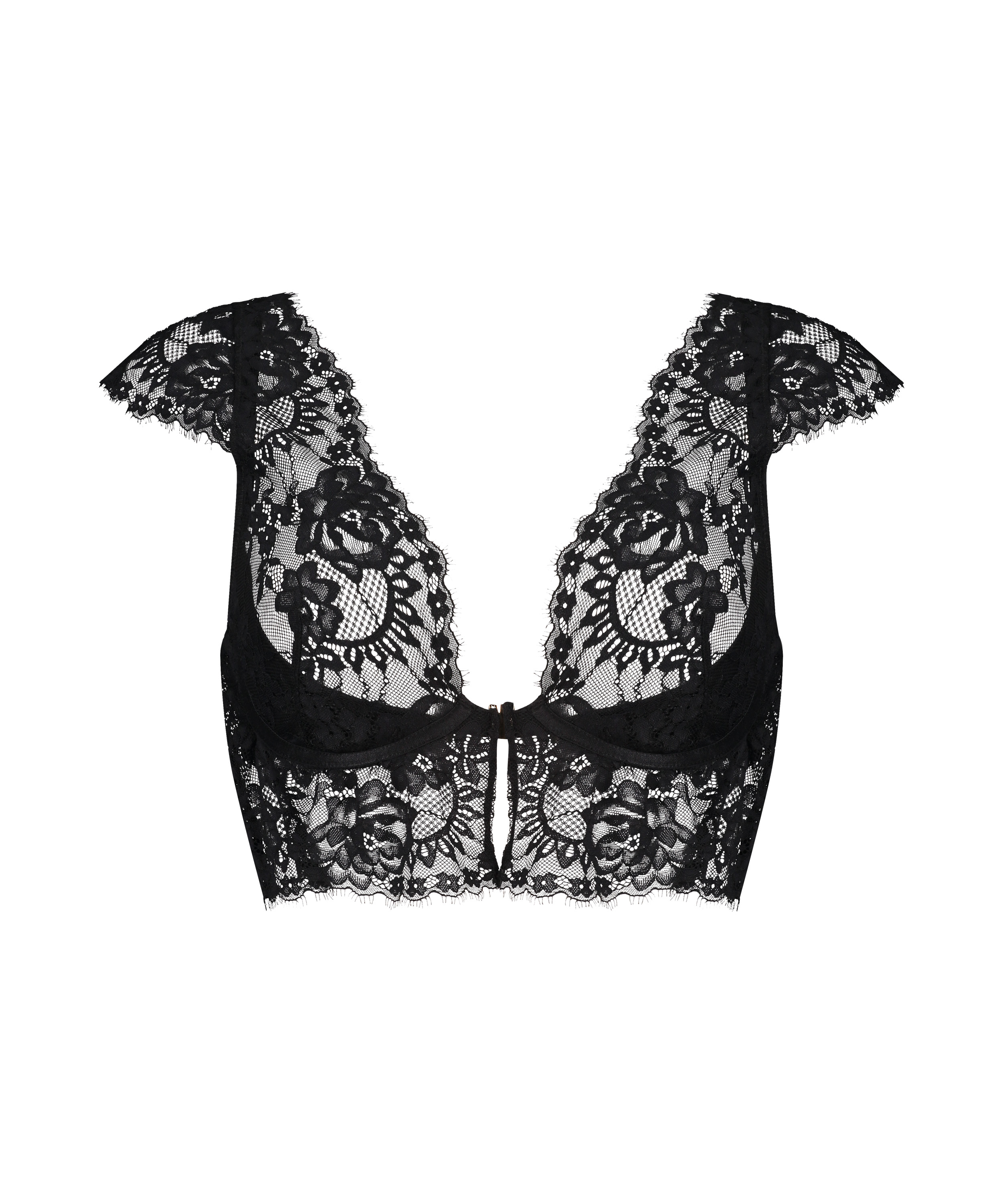 Soutien-gorge à armatures non préformé longline Trixie, Noir, main