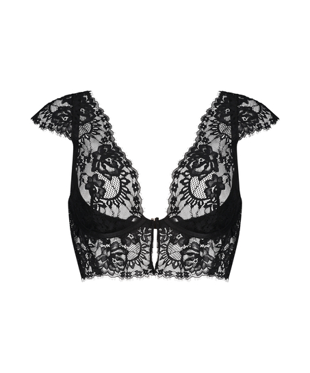 Soutien-gorge à armatures non préformé longline Trixie, Noir