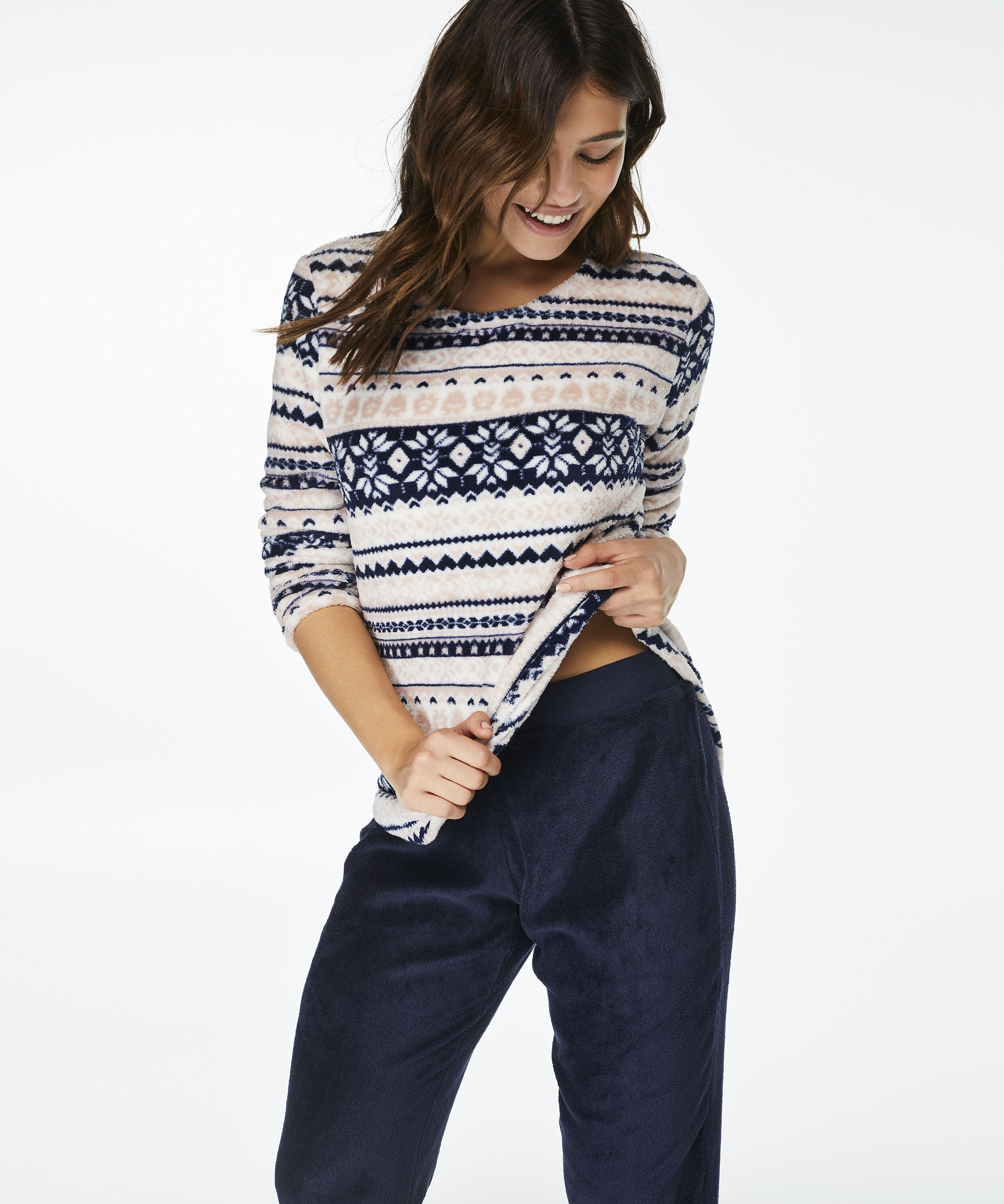 PJ Fleece Fairisle, Rose