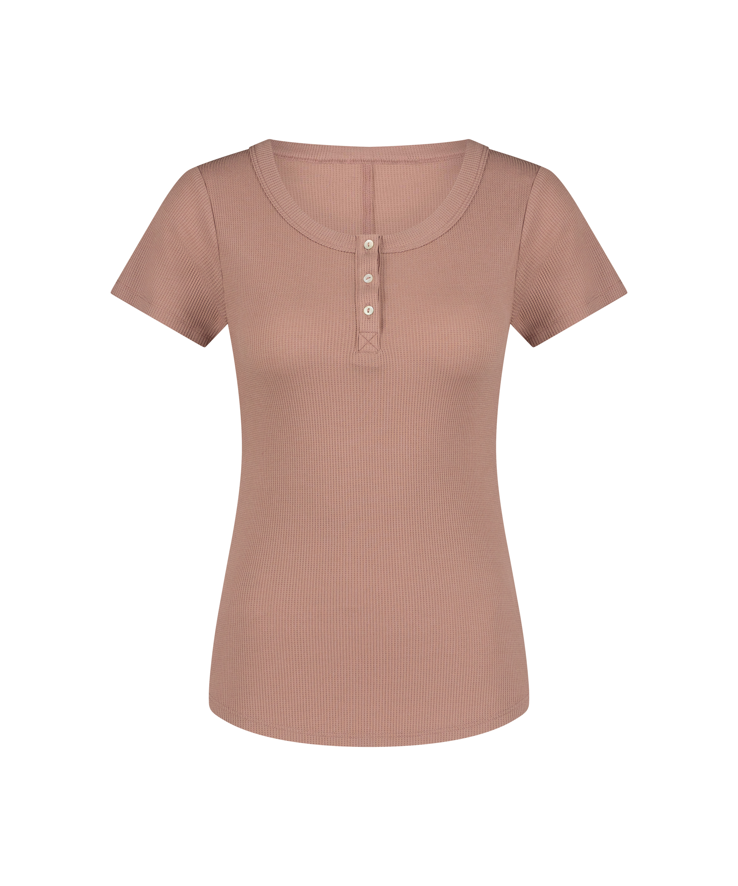 Pyjama top Henley, Bruin, main