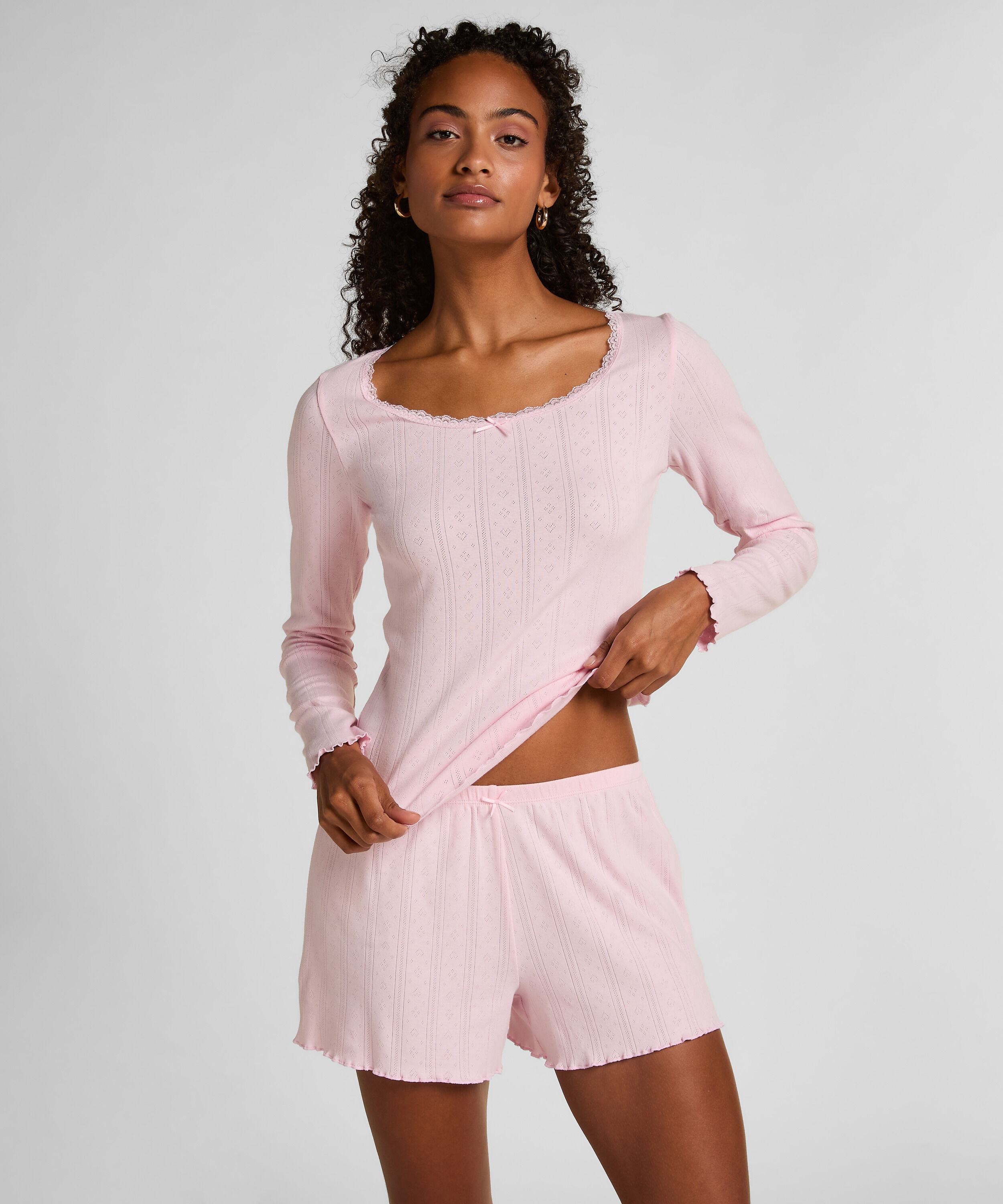 Pointelle Short, Roze