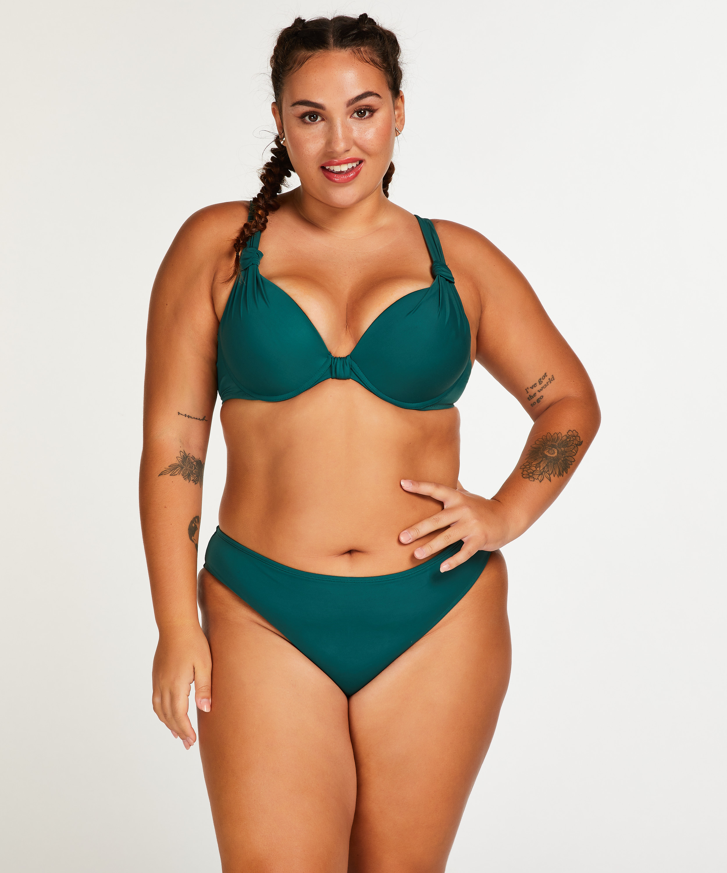 Voorgevormde push-up beugel bikinitop Luxe Cup A - E, Groen, main