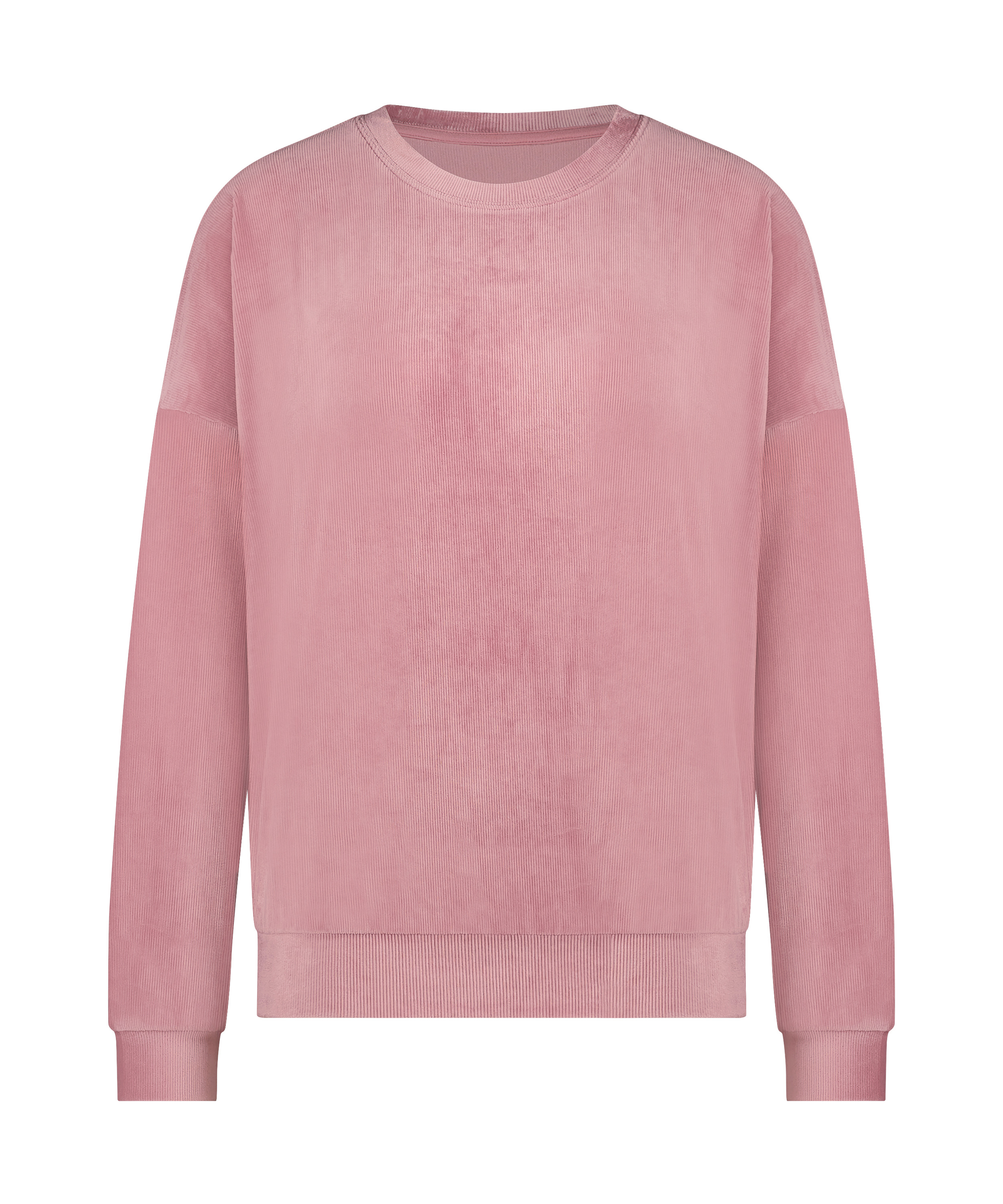 Top met lange mouwen Velours Rib, Roze, main
