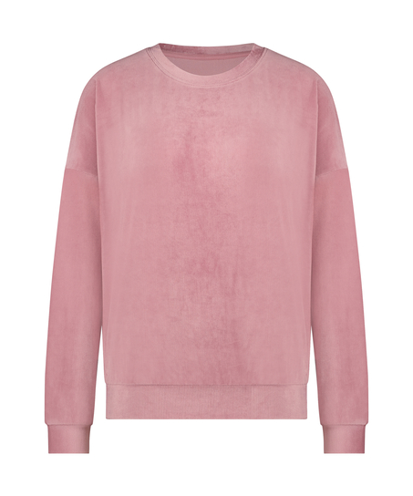 Top met lange mouwen Velours Rib, Roze