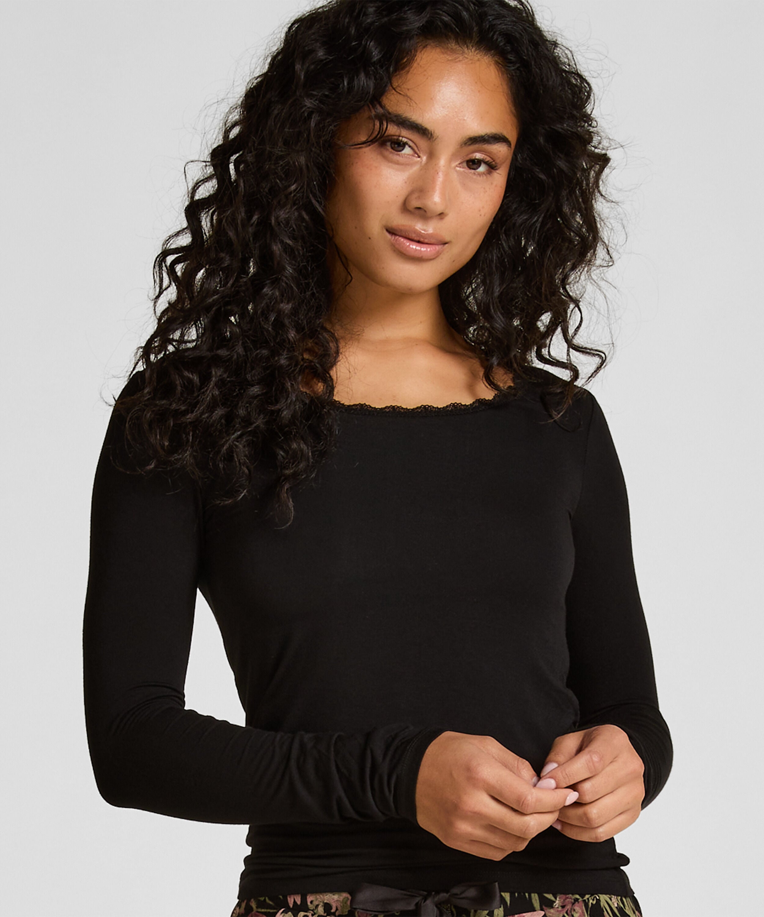 Jersey pyjamatop met lange mouwen
