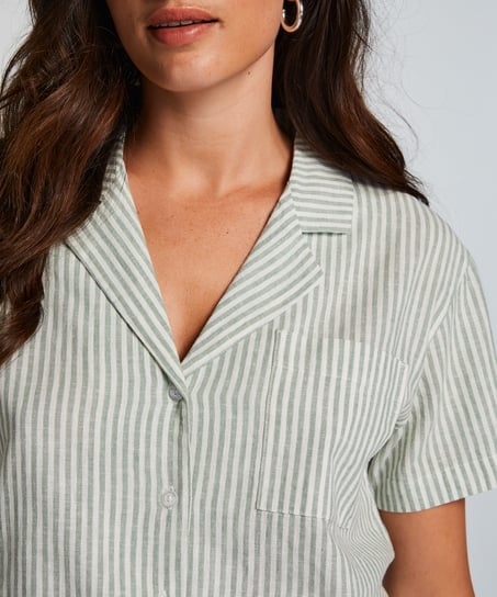 Haut de pyjama Lin, Vert