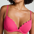Voorgevormde push-up beugel bikinitop Scallop Cup A - E, Roze
