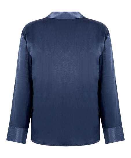 Veste &agrave; manches longues Satin Ayla, Bleu