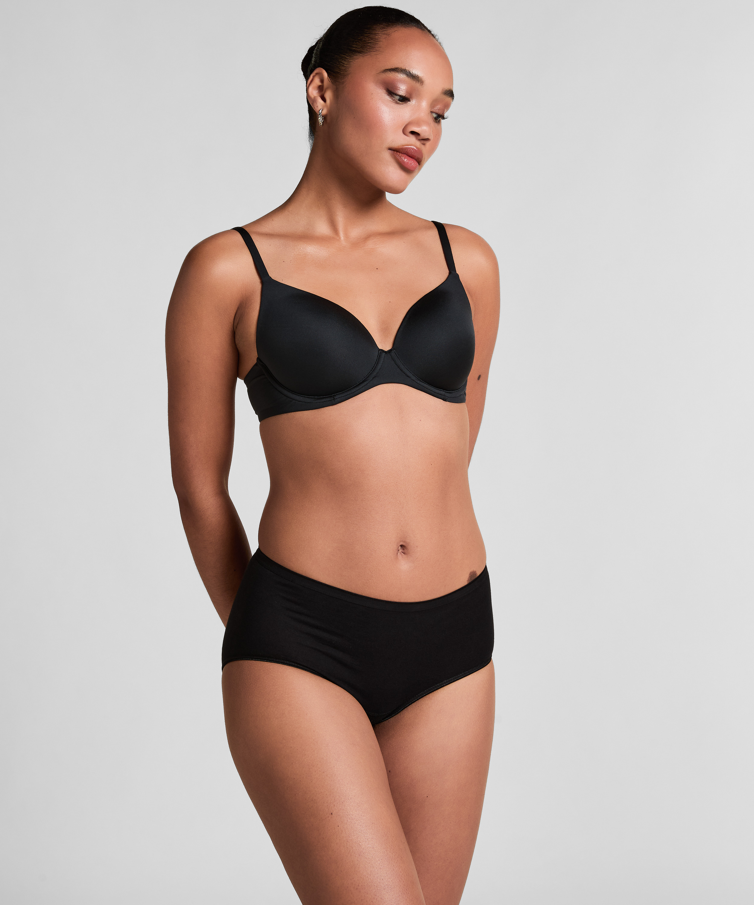 Superslip midi katoen, Zwart, main