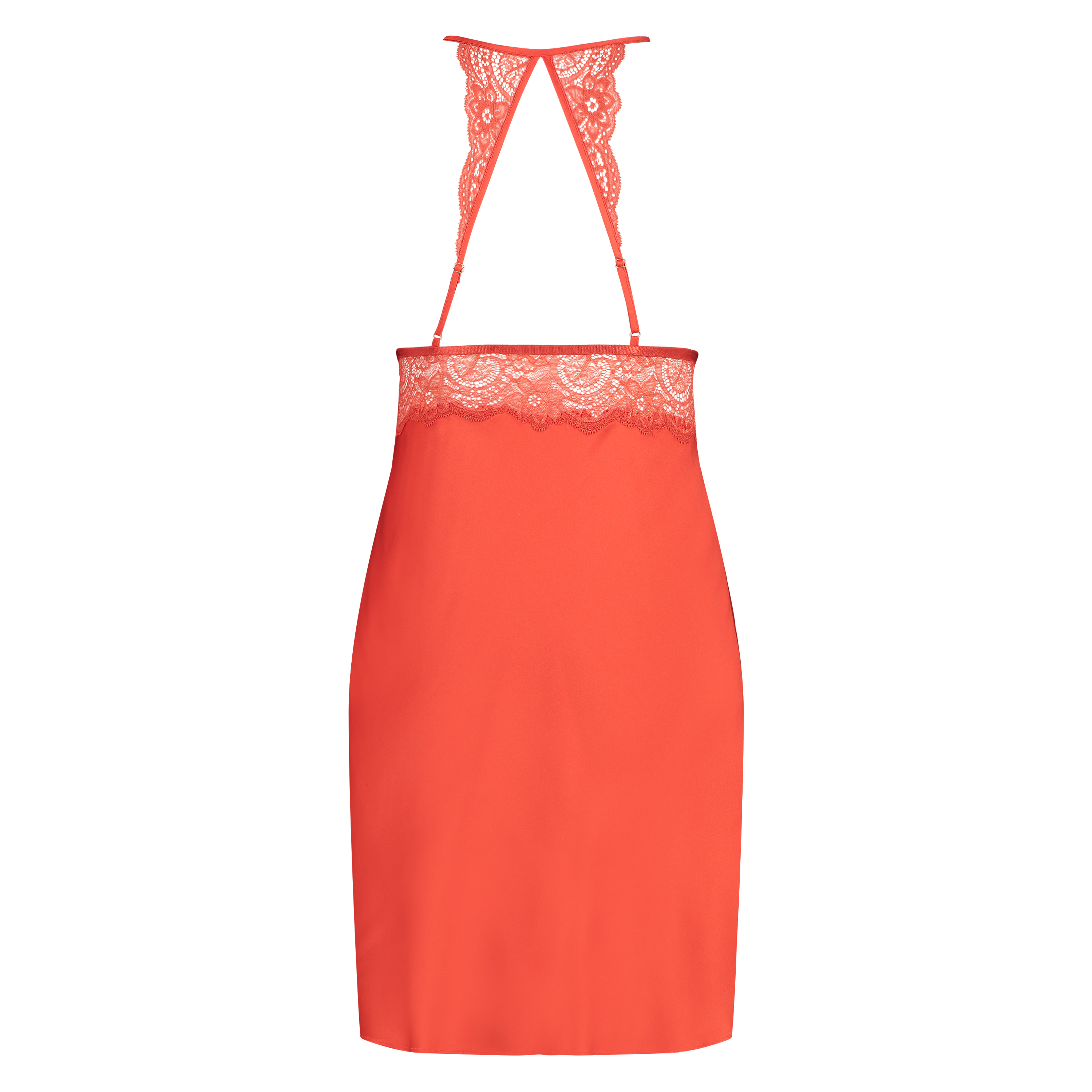 Slipdress Satin Lace, Rood, main