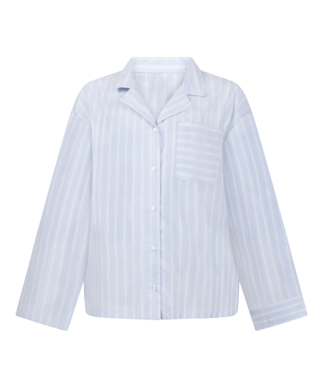 Geweven katoenen jasje met streep, Blauw