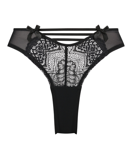 Slip br&eacute;silien &eacute;chancr&eacute; Uma, Noir