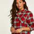 Chemise de nuit Boyfriend Check, Rouge