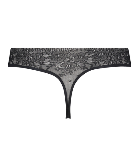 Invisible string Allover Lace, Zwart