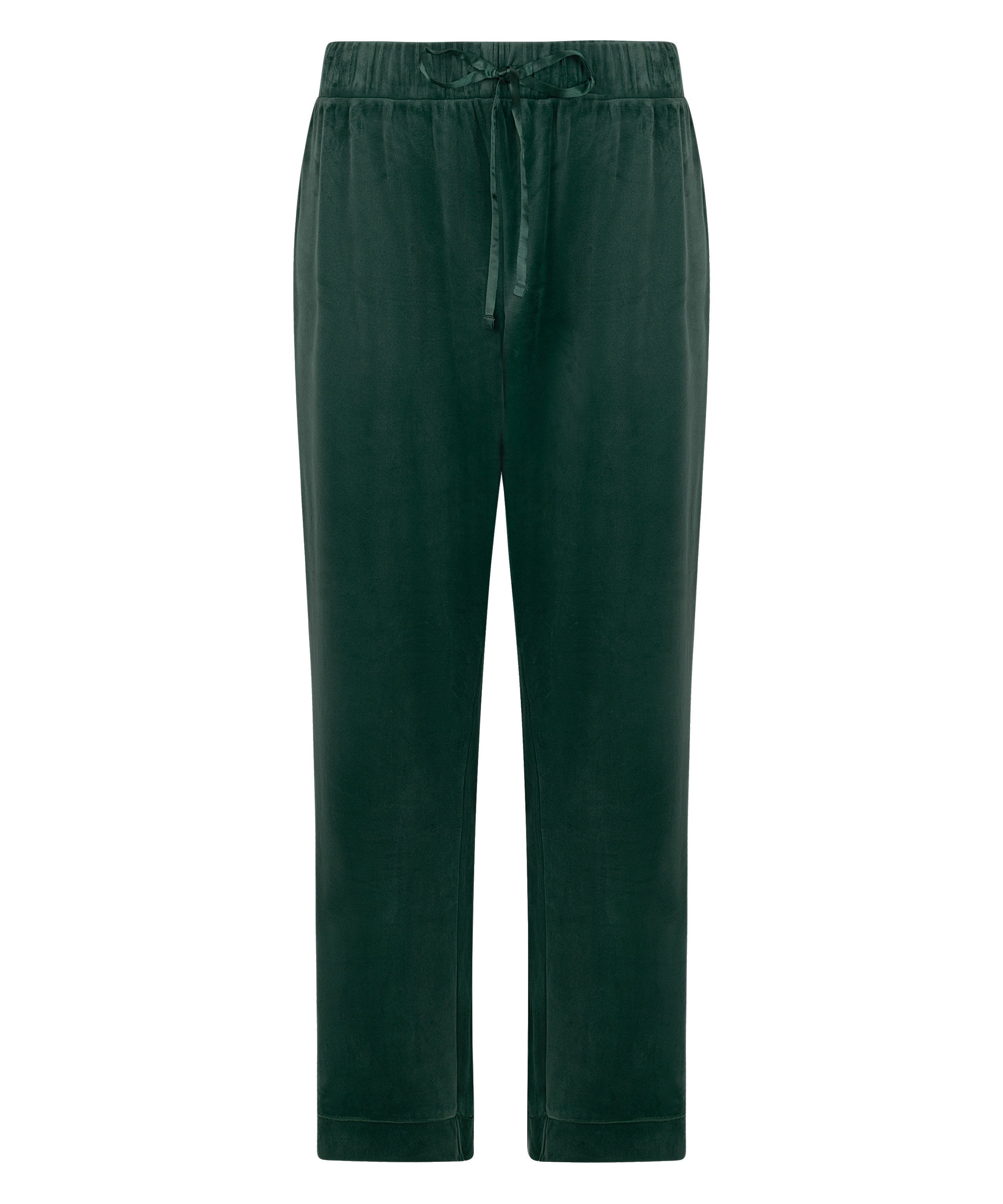 Pantalon de pyjama Velours, Vert, main