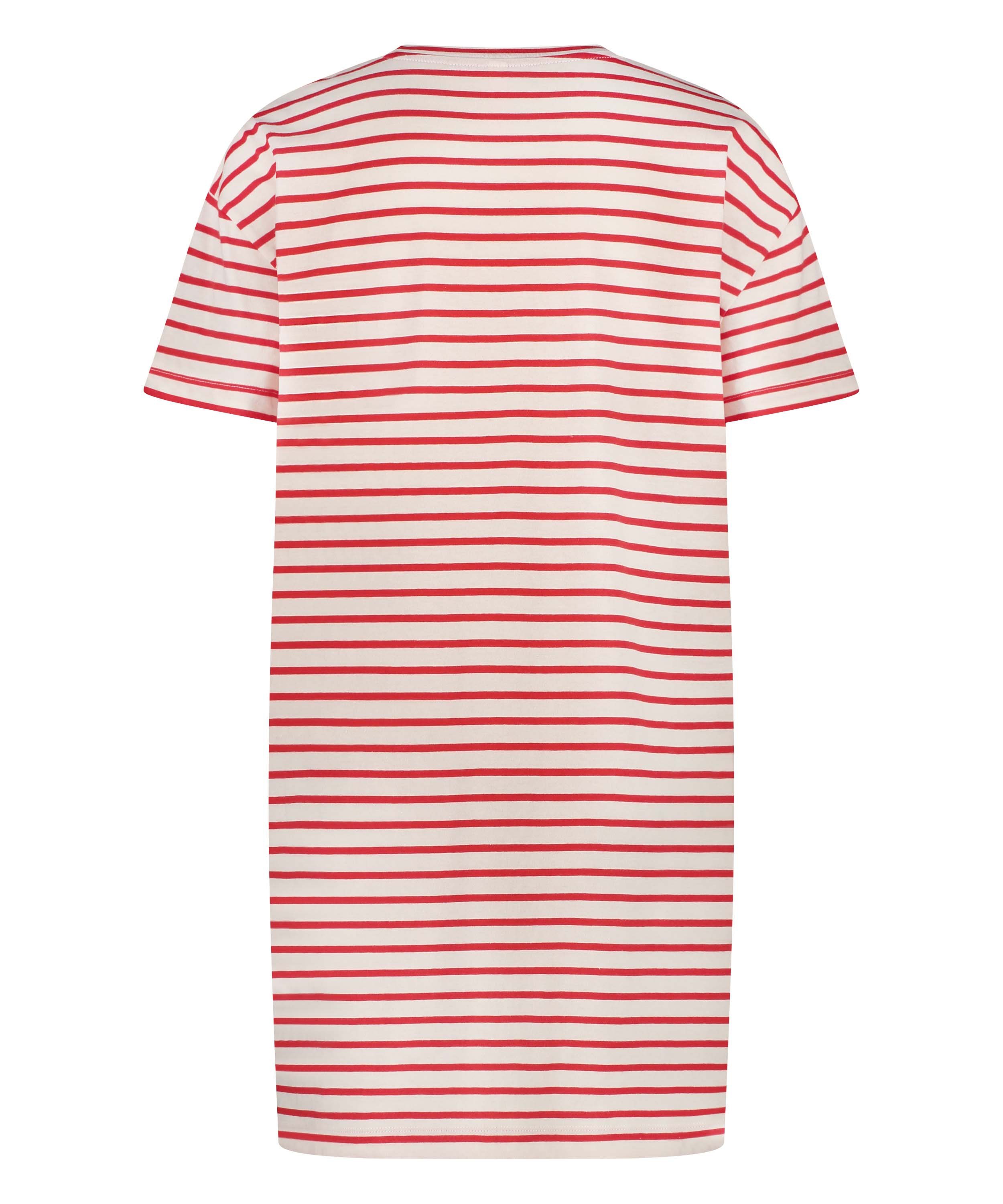 Chemise de nuit col rond, Rouge, main