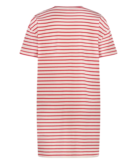 Chemise de nuit col rond, Rouge