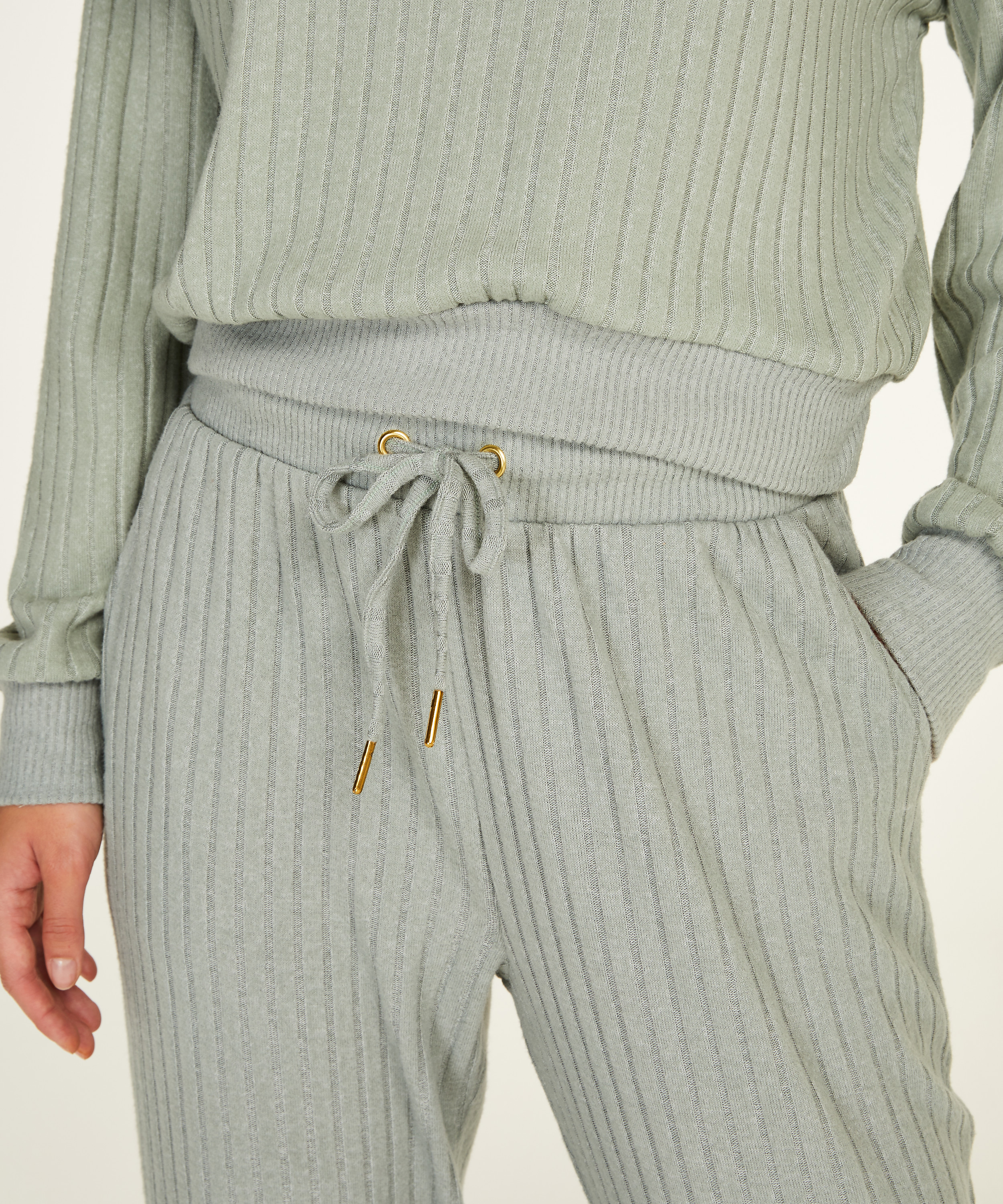 Petite Pantalon de pyjama Brushed Rib, Vert, main