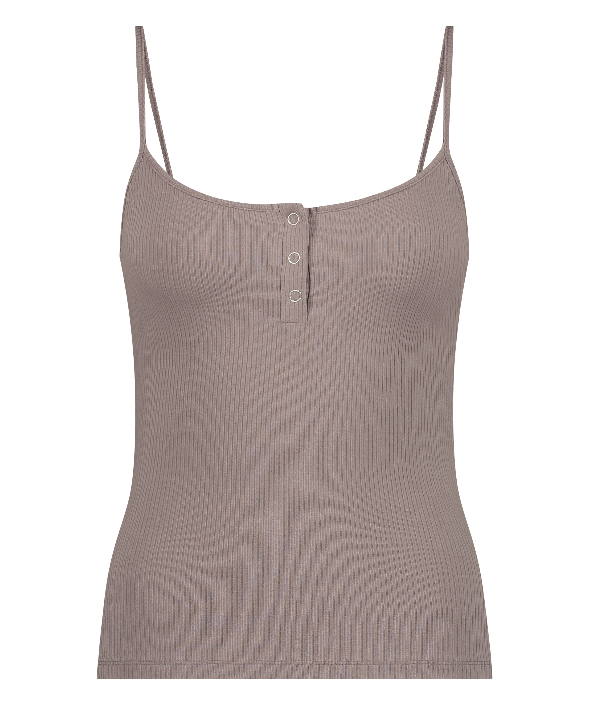 Top sans manches Rib, Brun, main
