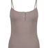 Top sans manches Rib, Brun