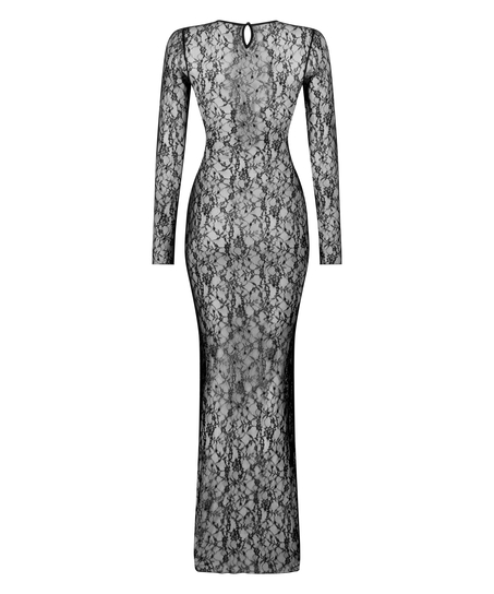 Slipdress Lace, Zwart