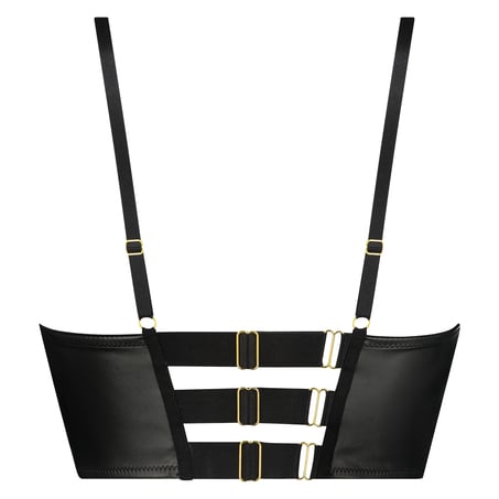 Soutien-gorge à armatures push-up préformé longline Talia, Noir