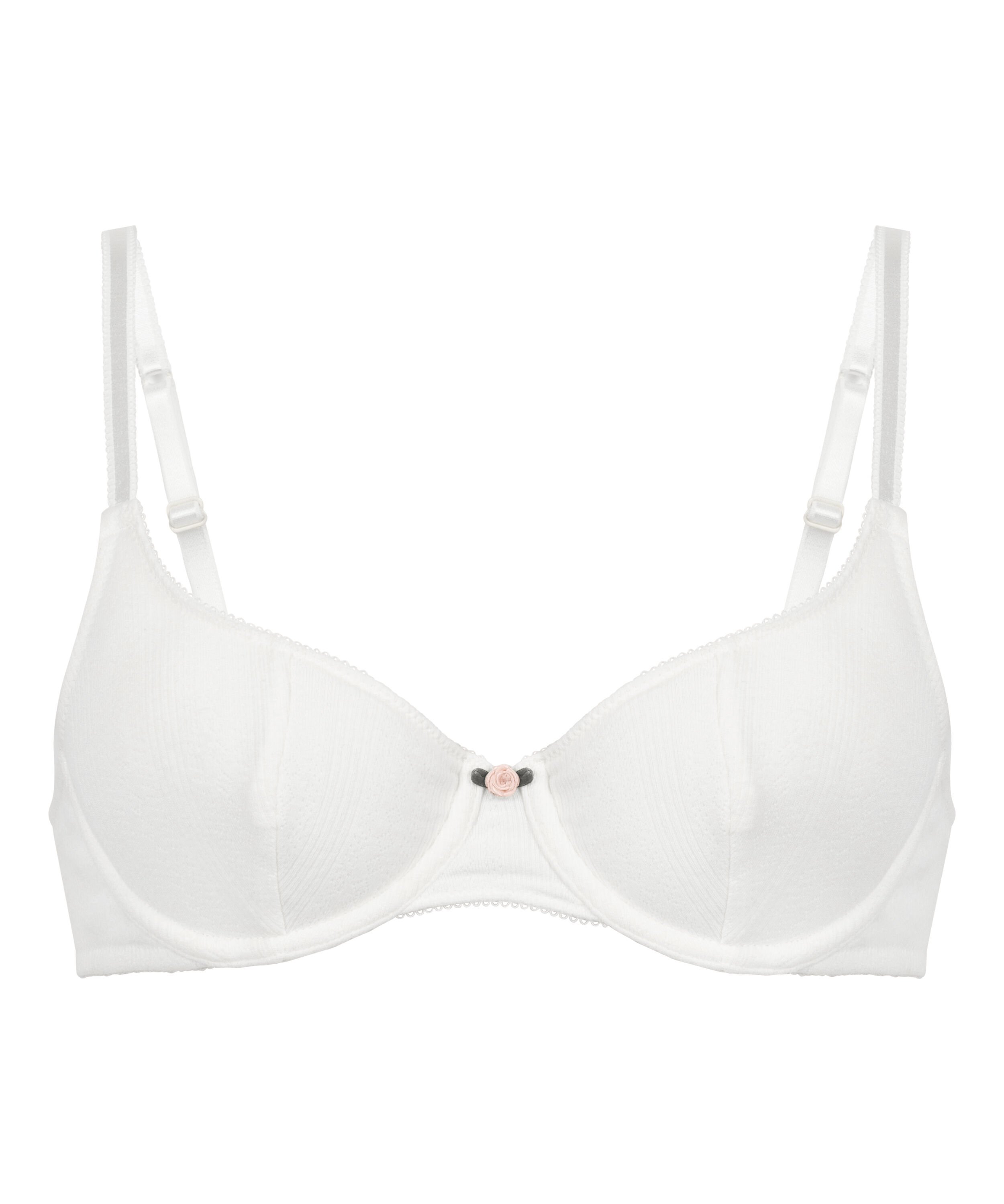 Soutien-gorge &agrave; armatures non-rembourr&eacute; Pointelle, Blanc