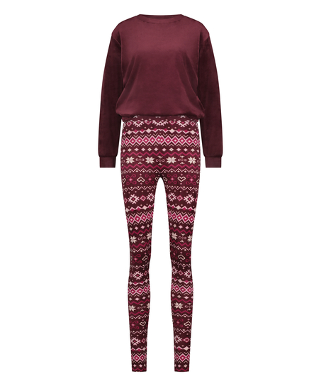 Pyjamaset met tas, Rood