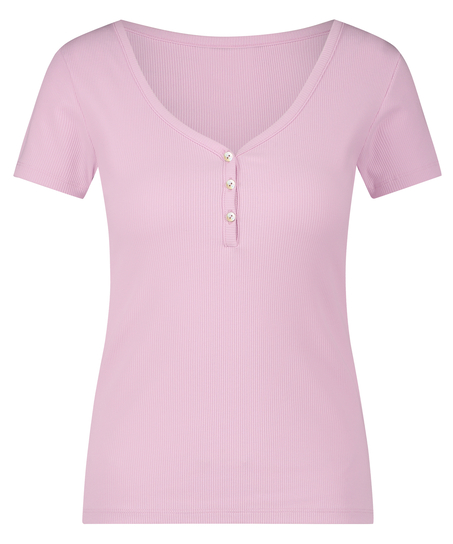 Top korte mouwen Rib, Roze