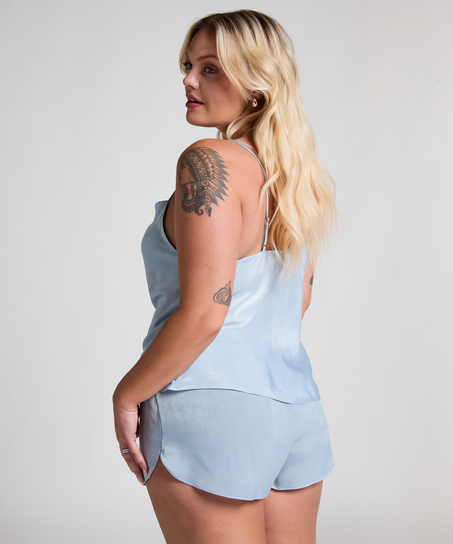 Minimal satijnen short, Blauw
