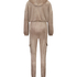 Jumpsuit Hoodie Velours, Bruin