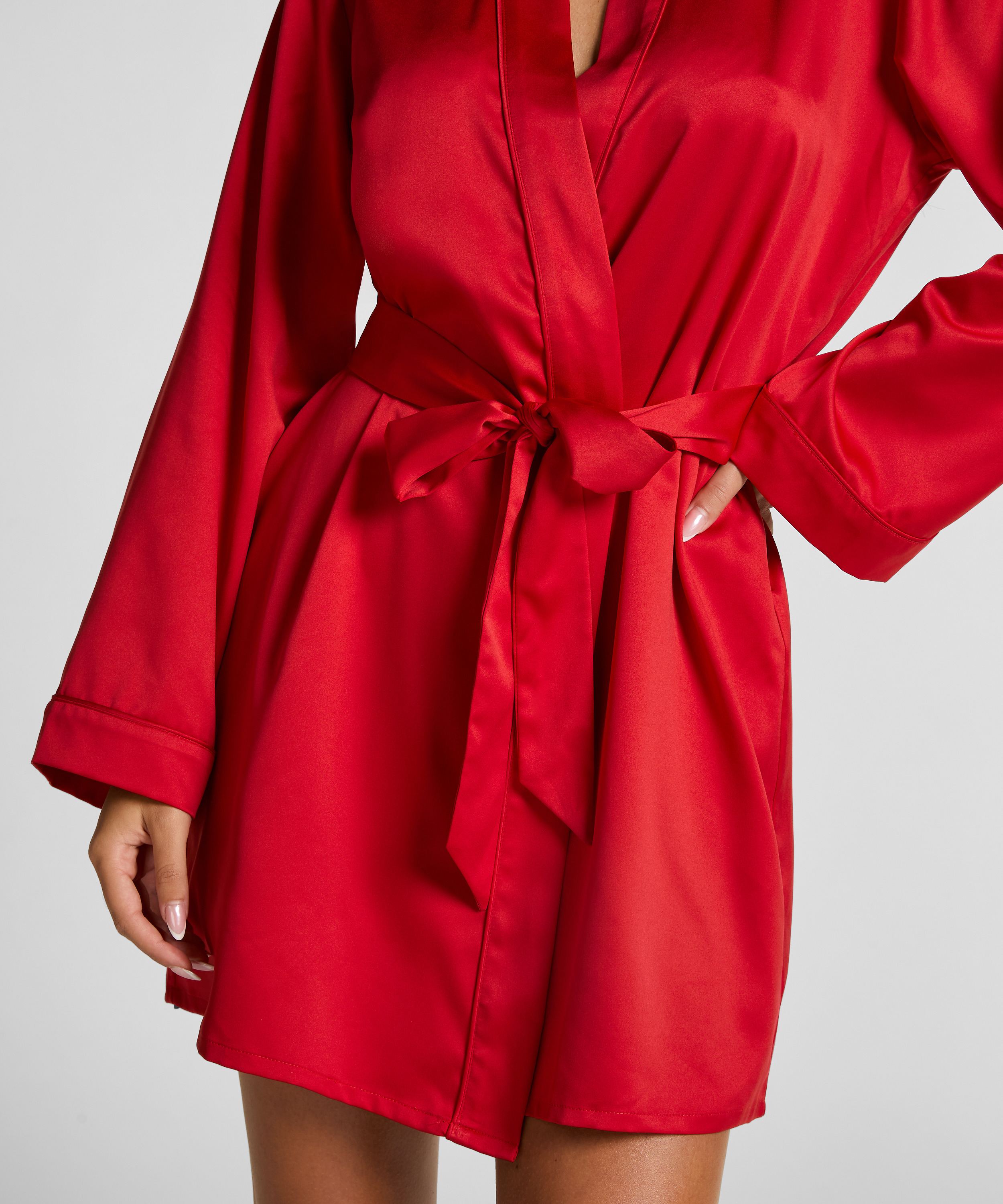 Kimono Satin, Rouge, main