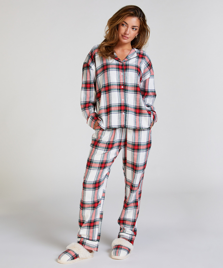 Haut de Pyjama Flanel, Blanc