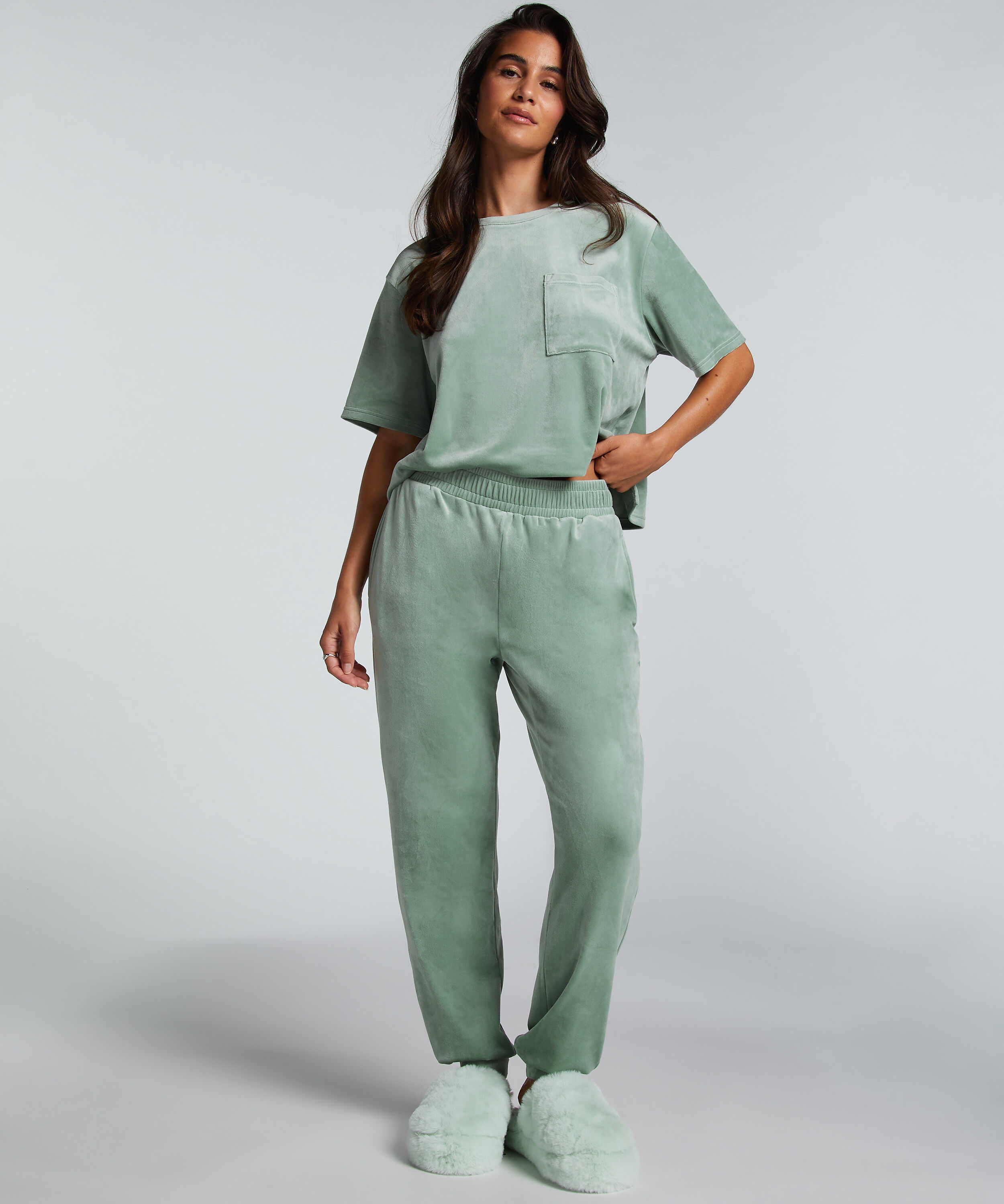 Tall Joggingbroek Velours, Groen Tall Joggingbroek Velours, Groen