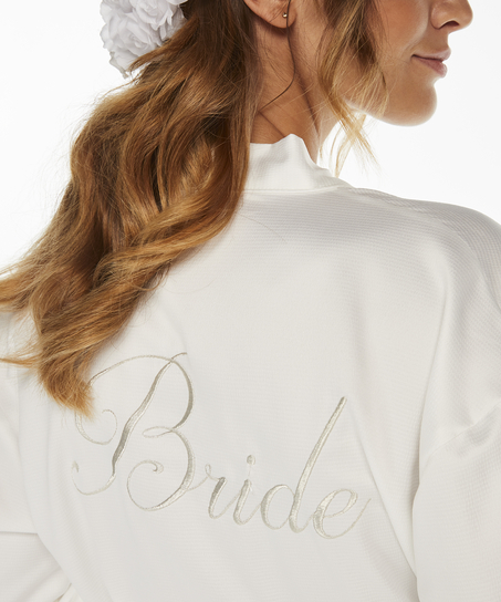 Kimono Satin Bridal, Blanc