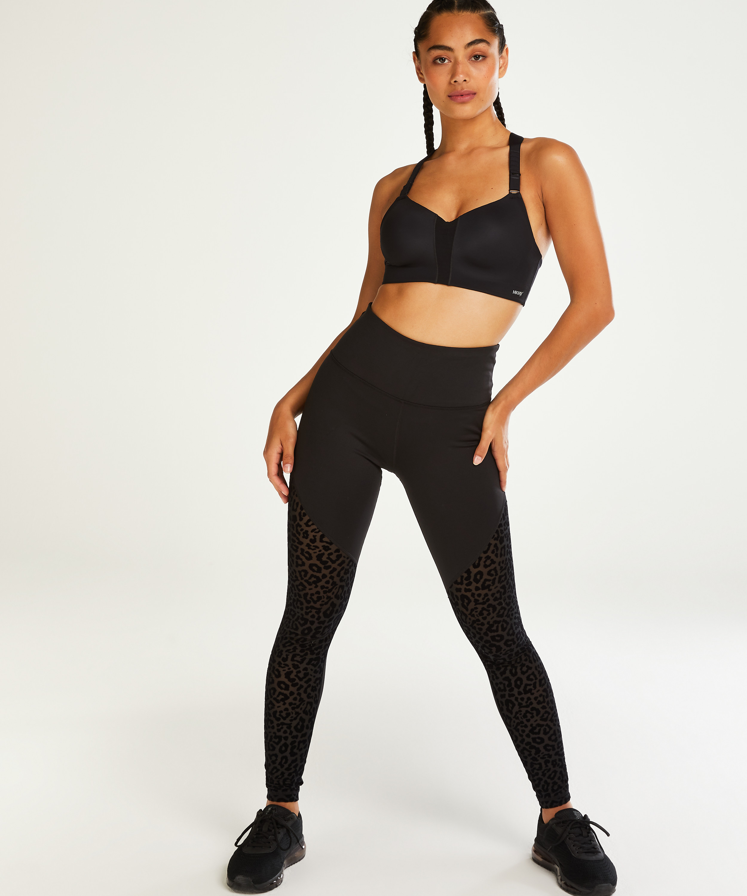 HKMX High Waisted Sportlegging Leopard Flock, Zwart, main
