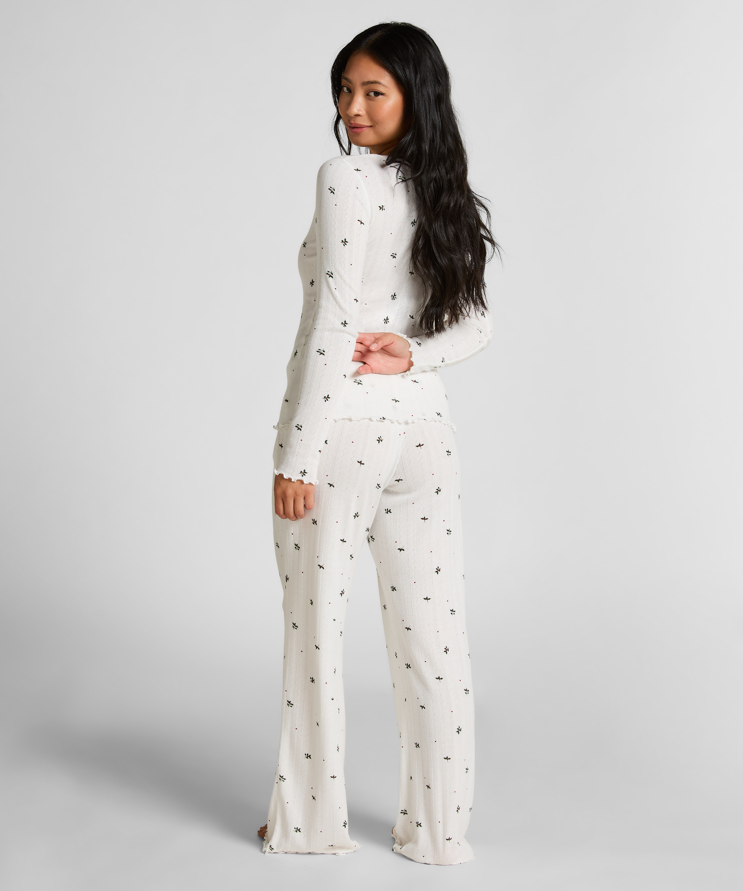 Pointelle Pyjama Set, Wit, main