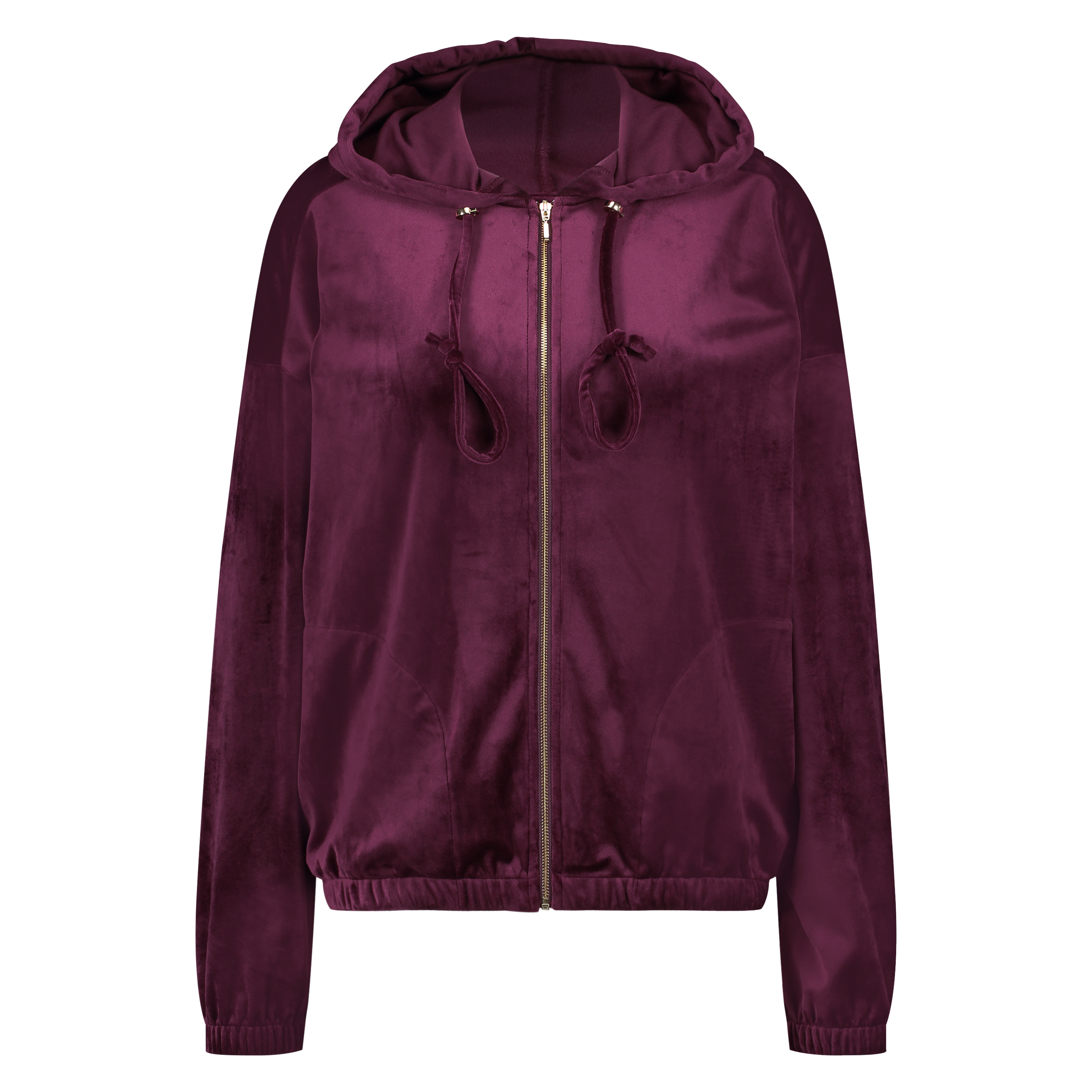 Jacket hoodie velours, Rood, main