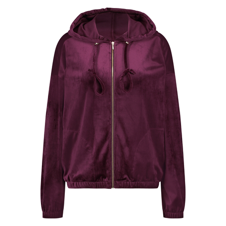 Jacket hoodie velours, Rood
