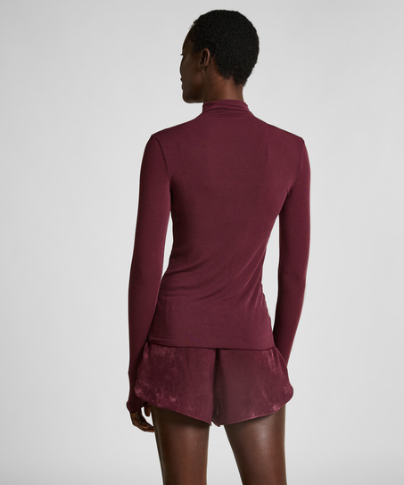 super soft Turtleneck shirt met Cashmere, Paars