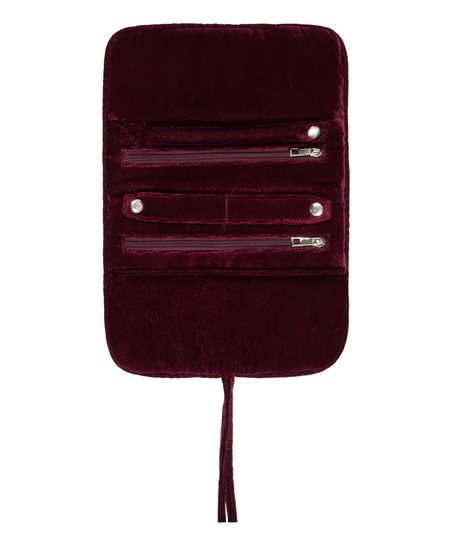 Pochette perl&eacute;e pour bijoux, Pourpre