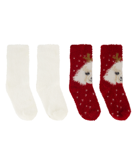 2 paar sokken Cosy, Rood