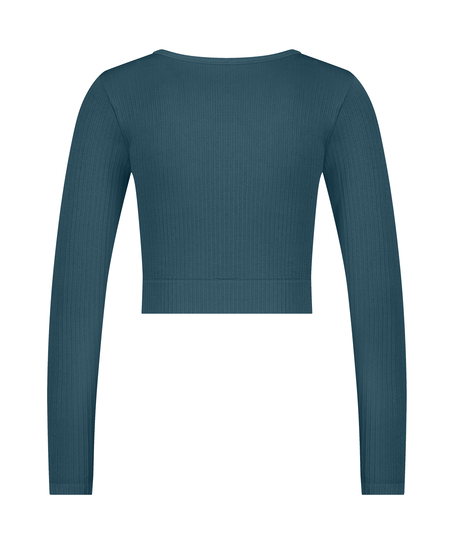 HKMX Sport cropped top Seamless, Blauw