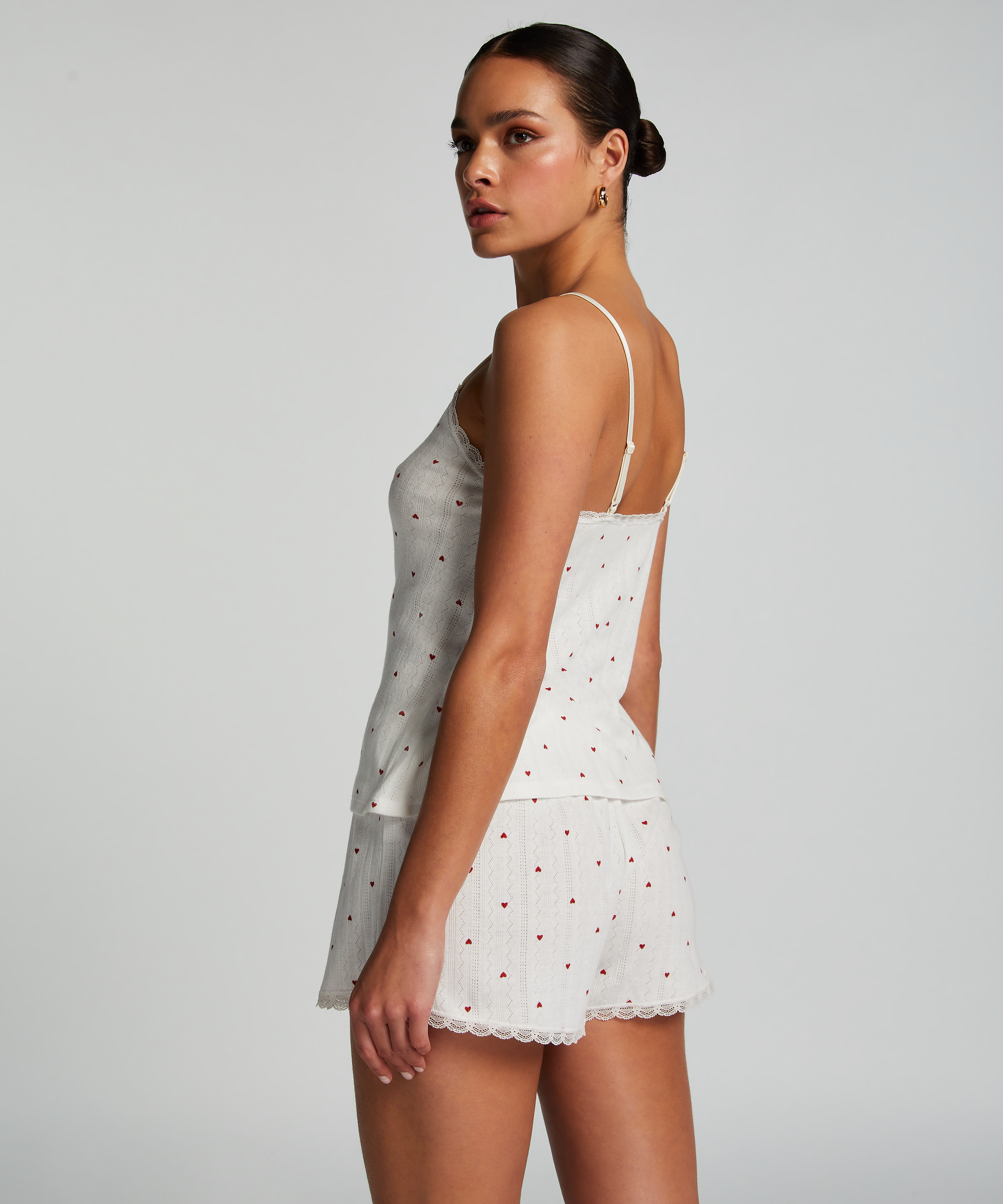 Short de pyjama Pointelle, Blanc, main