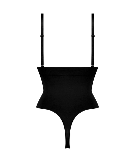 String taille haute à gaine sculptante sans coutures mise en forme, Noir