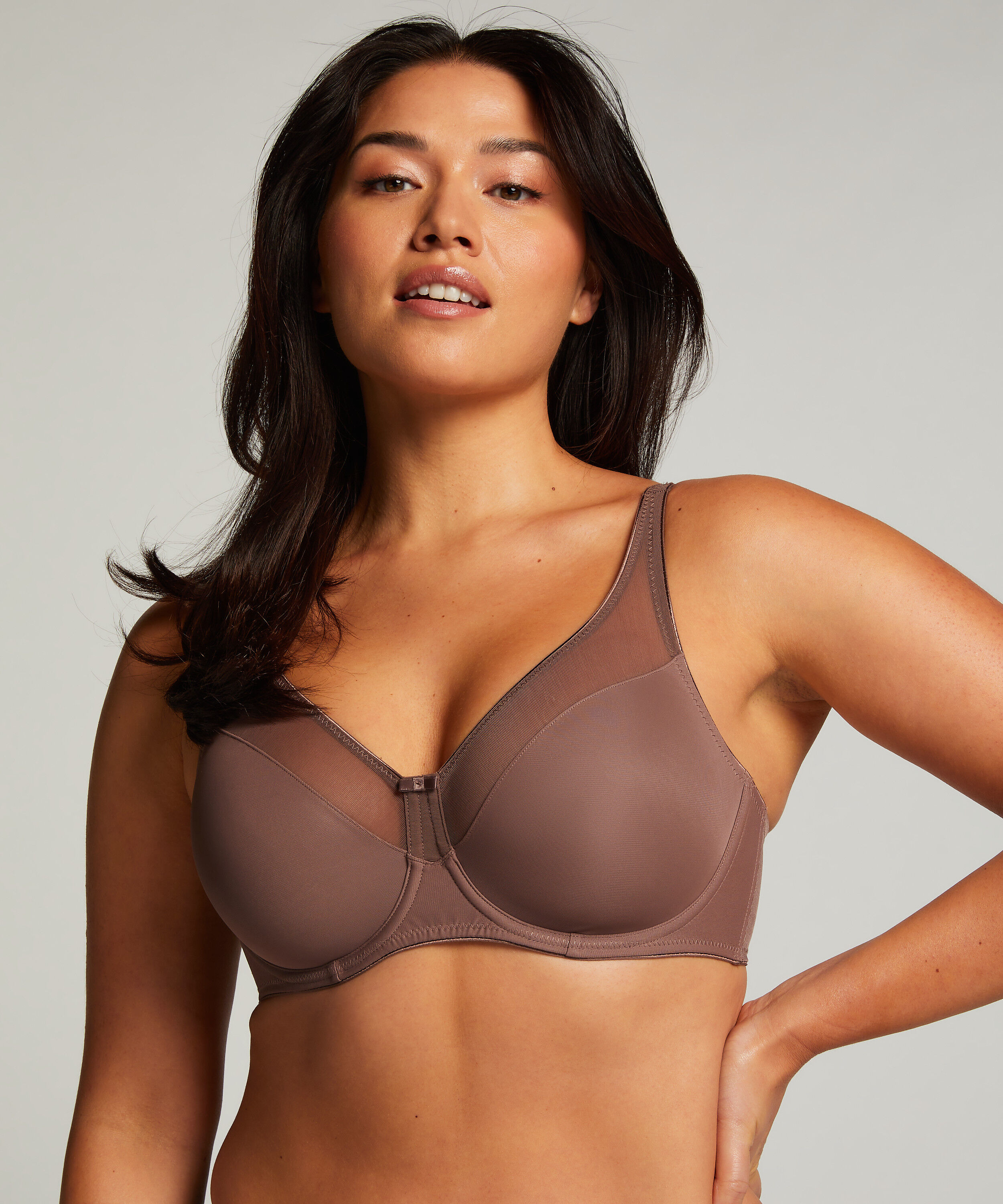 Soutien-gorge à armatures non-préformé minimiseur Nina, Brun