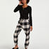 Petite Pyjamabroek Twill Check, Zwart