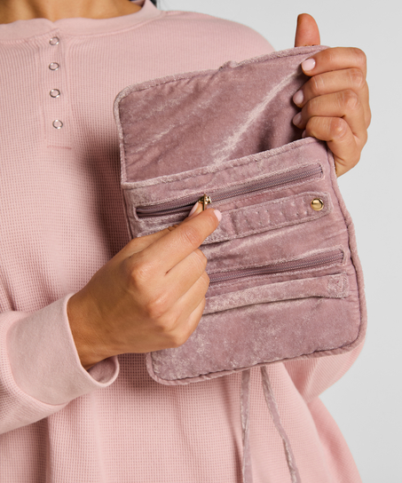 Pochette perl&eacute;e pour bijoux, Rose