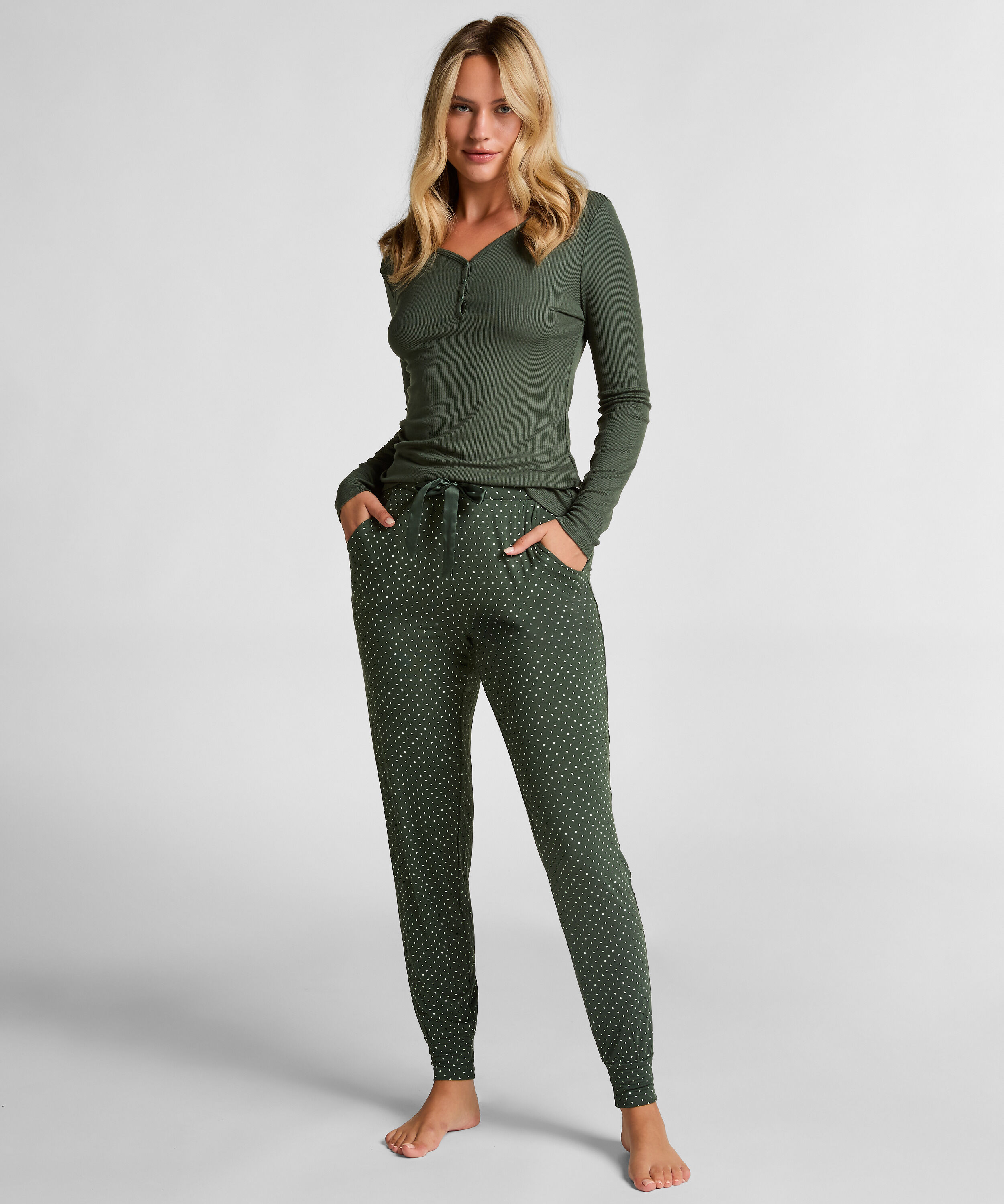 Pantalon de pyjama Jersey, Vert