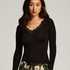 Pyjamatop lange mouwen Jersey, Zwart